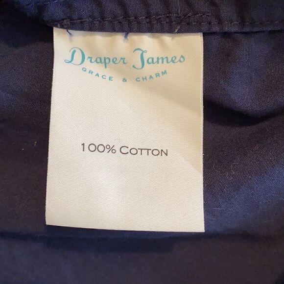 Draper James Navy Blouse Shirt Long Sleeve Button Front Size 4 - Picture 11 of 12